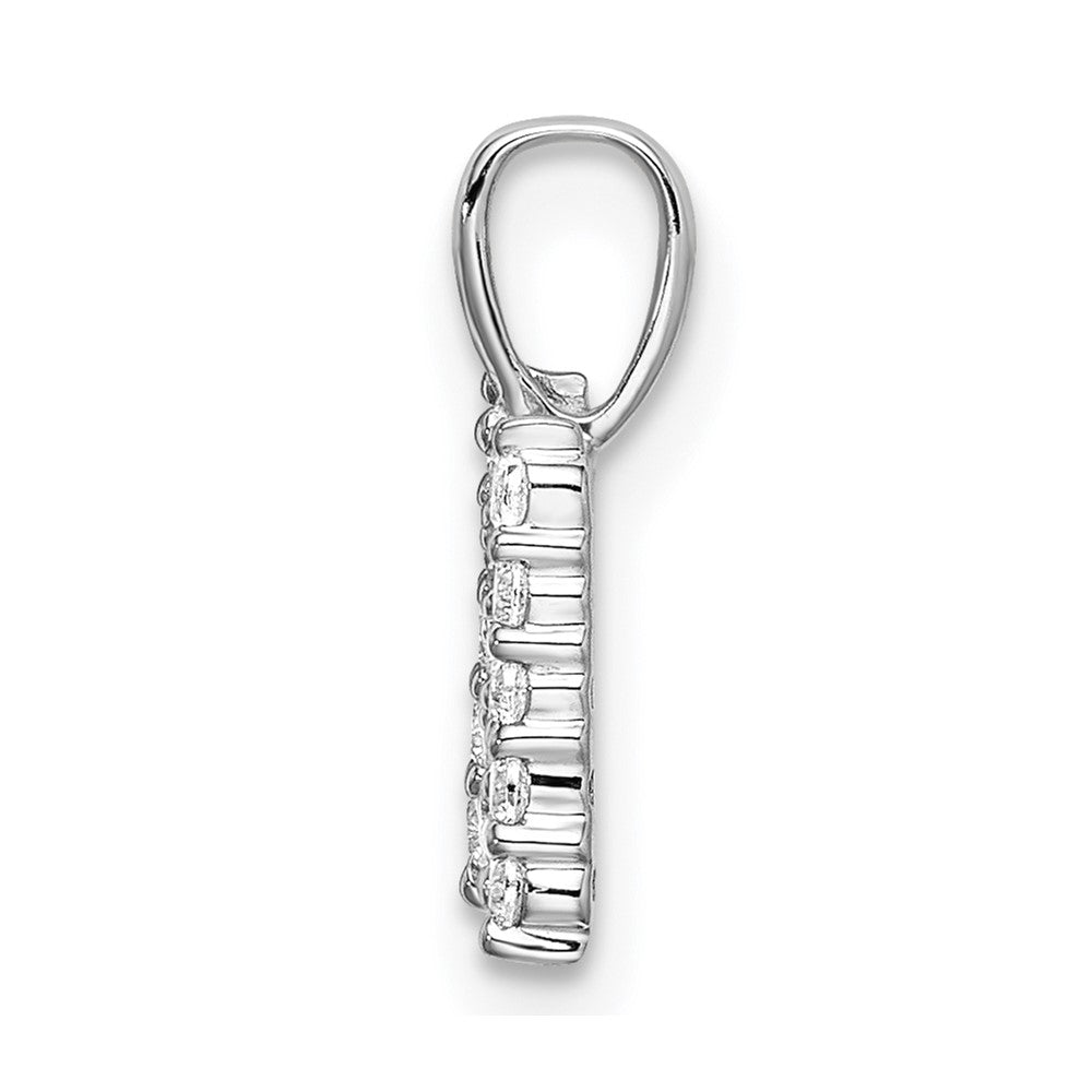 14K White Gold Lab Grown Vs/Si Fgh Dia Letter N Initial Pendant