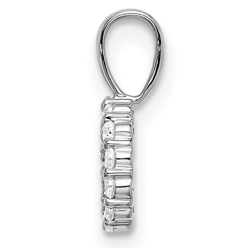 14k White Gold 1/8 carat Lab Grown Diamond VS/SI+ G+ Complete Letter O Intitial Pendant