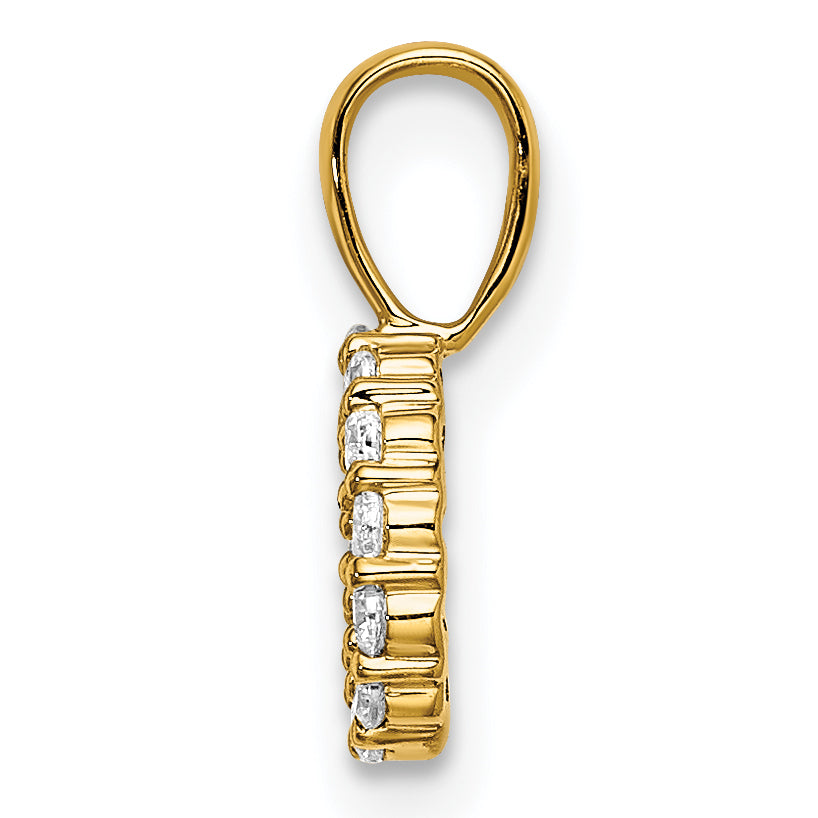 14k White Gold 1/8 carat Lab Grown Diamond VS/SI+ G+ Complete Letter O Intitial Pendant