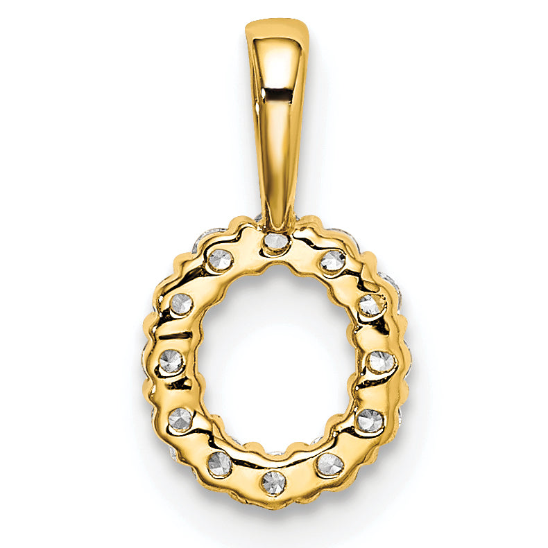 14k White Gold 1/8 carat Lab Grown Diamond VS/SI+ G+ Complete Letter O Intitial Pendant