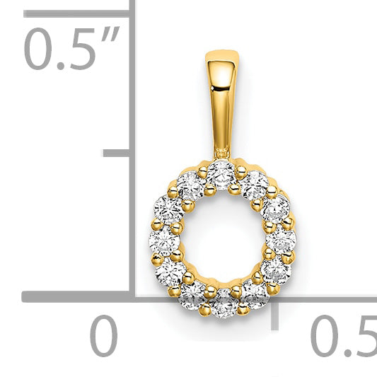 14k White Gold 1/8 carat Lab Grown Diamond VS/SI+ G+ Complete Letter O Intitial Pendant