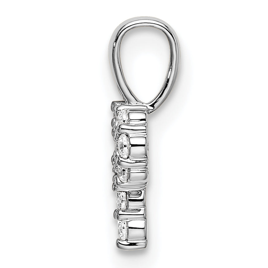 14k White Gold 1/10 carat Lab Grown Diamond VS/SI+ G+ Complete Letter P Initial Pendant