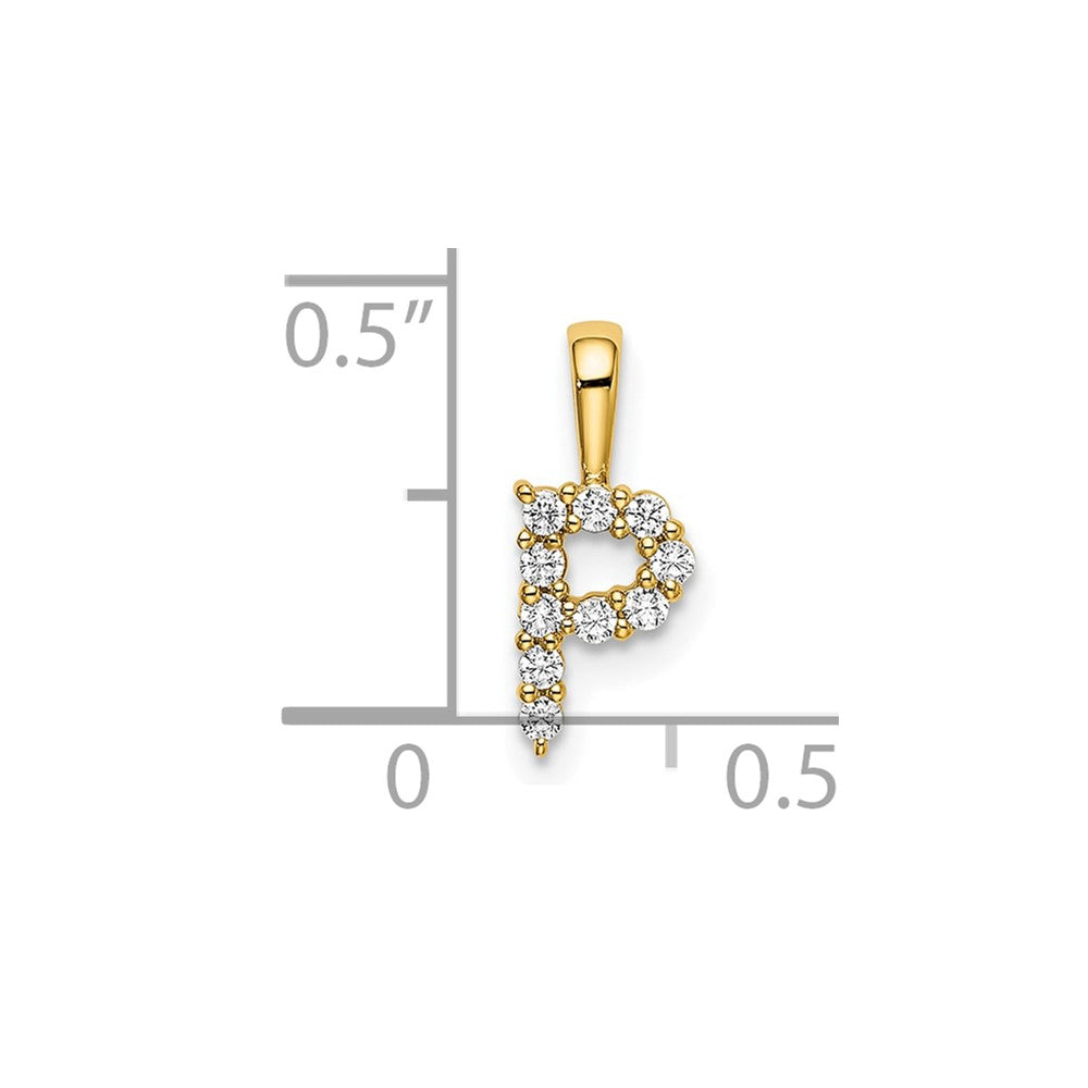 14K Lab Grown VS/SI FGH Dia Letter P Initial Pendant