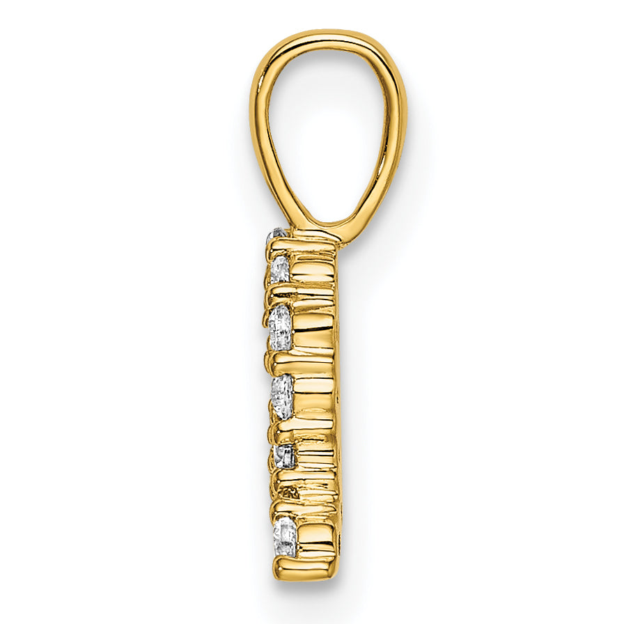 14k White Gold 1/6 carat Lab Grown Diamond VS/SI+ G+ Complete Letter Q Initial Pendant