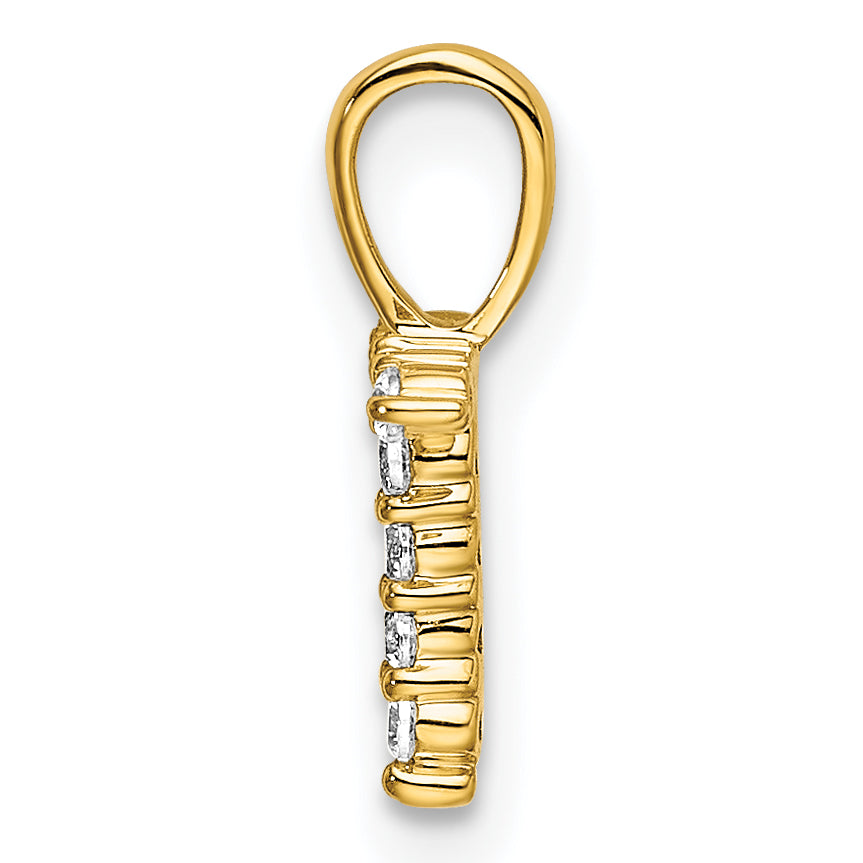 14k 1/10 carat Lab Grown Diamond VS/SI+ G+ Complete Letter T Initial Pendant