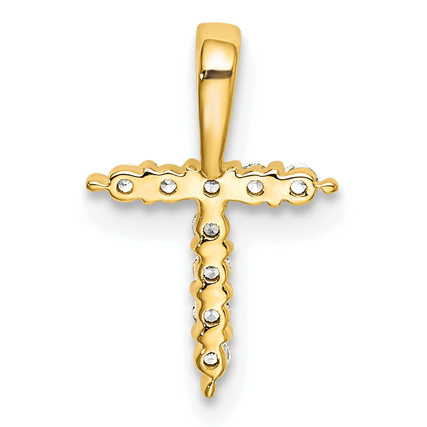 14k 1/10 carat Lab Grown Diamond VS/SI+ G+ Complete Letter T Initial Pendant