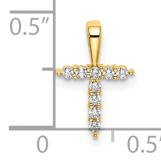 14k 1/10 carat Lab Grown Diamond VS/SI+ G+ Complete Letter T Initial Pendant