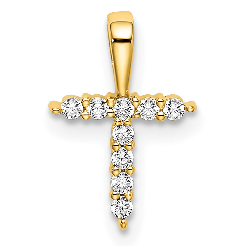 14k 1/10 carat Lab Grown Diamond VS/SI+ G+ Complete Letter T Initial Pendant