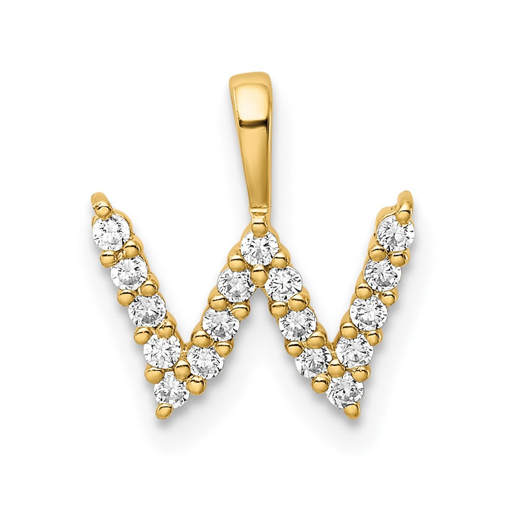 14K Lab Grown Vs/Si Fgh Dia Letter W Initial Pendant