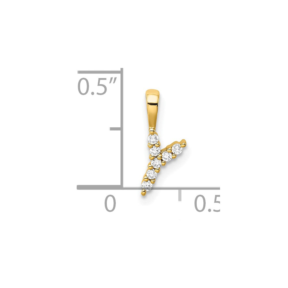 14K Lab Grown Vs/Si Fgh Dia Letter Y Initial Pendant