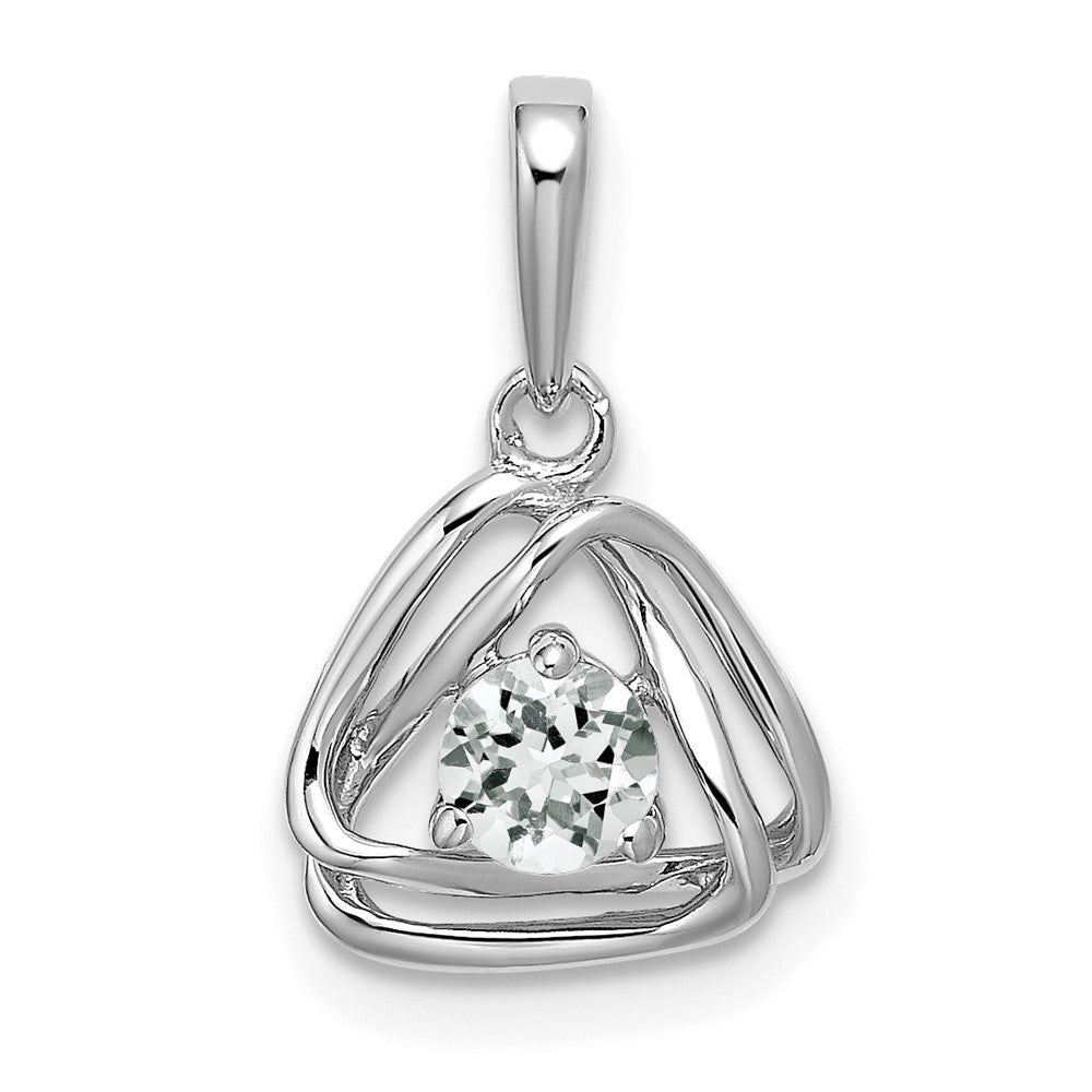 14K White Gold Lab Grown Vs/Si Fgh Dia Triangle Pendant