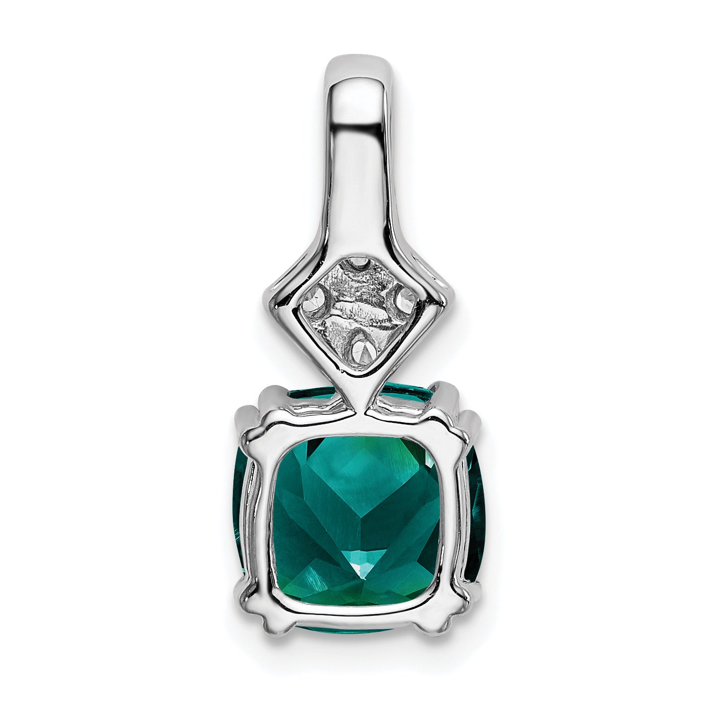 14k White Gold 1/5 carat Lab Grown Diamond VS/SI+ G+ and Lab Created Alexandrite Complete Pendant