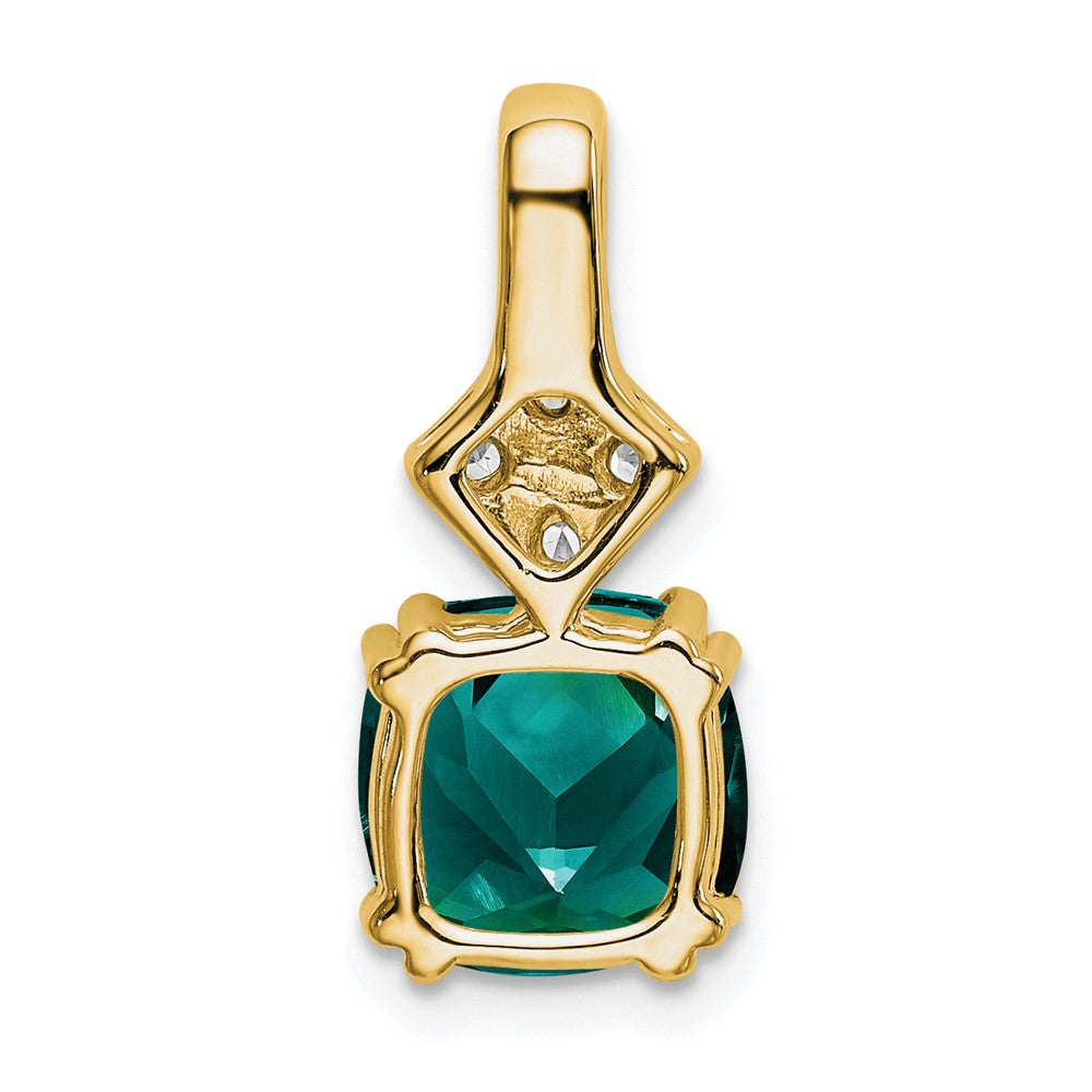 14K Lab Grown VS/SI FGH Dia & Created Alexandrite Pendant