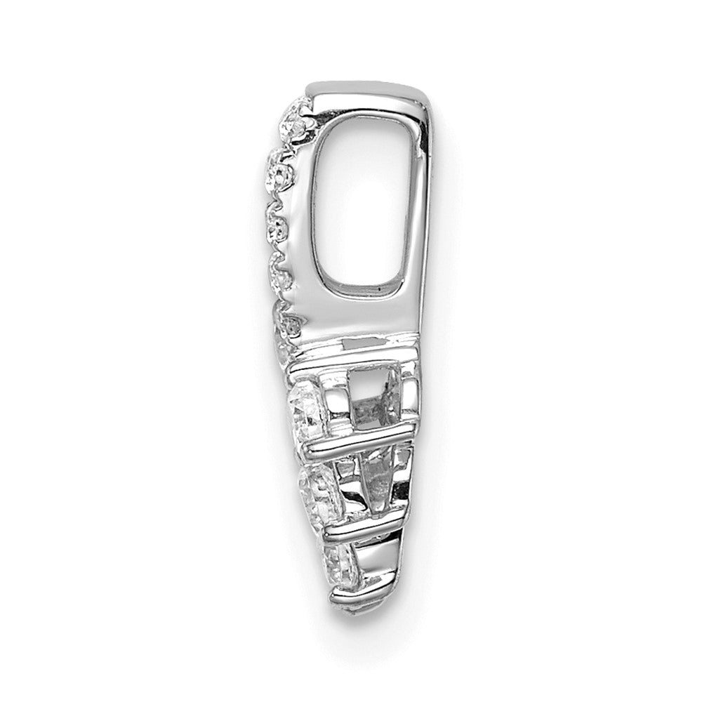 14K White Gold Lab Grown Diamond Vs/Si Fgh Small Leaf Chain Slide