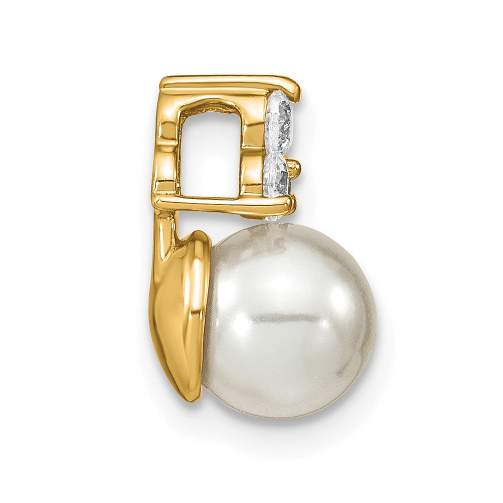 14K White Gold Lab Grown Diamond Vs/Si Fgh Fancy Fwc Pearl Chain Sli