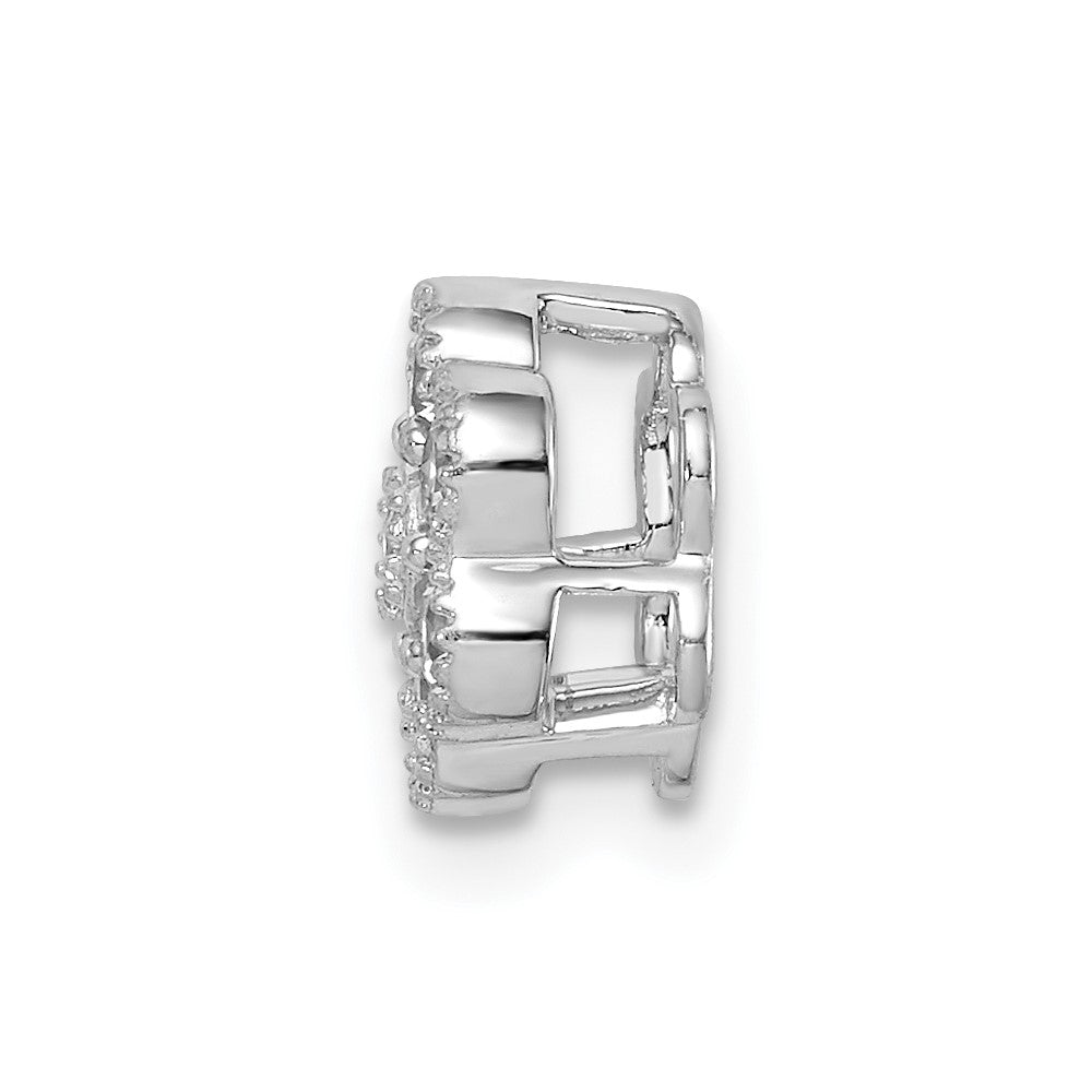 14K White Gold Lab Grown Diamond Vs/Si Fgh Floral Chain Slide Penda