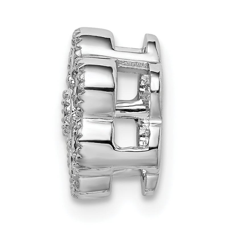 14k White Gold 1/2 carat Lab Grown Diamond VS/SI+ G+ Complete Floral Chain Slide Pendant