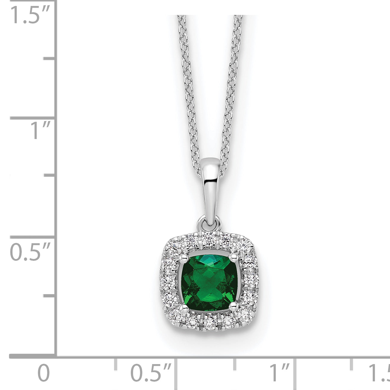 10k White Gold 1/4 carat Lab Grown Diamond VS/SI+ G+ and Created Opal Complete 18 inch Pendant Necklace