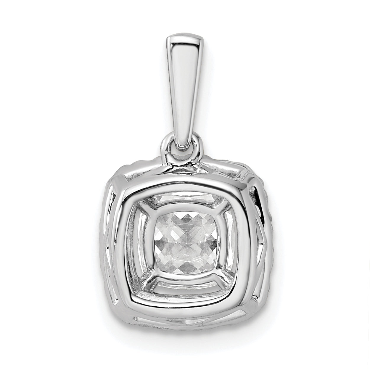 14k White Gold 1/4 carat Lab Grown Diamond VS/SI+ G+ April Birthstone White Sapphire Halo Pendant