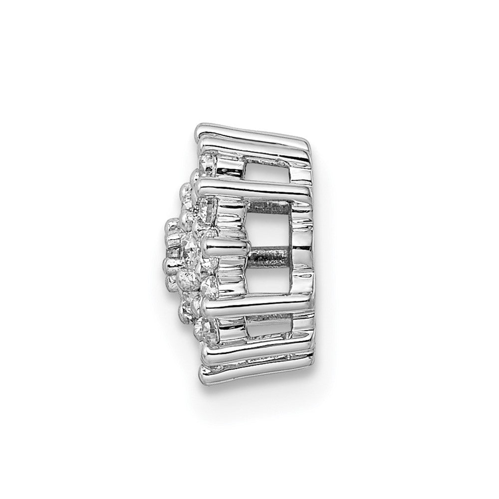 14K White Gold Lab Grown Diamond Vs/Si Fgh Cluster Chain Slide Penda