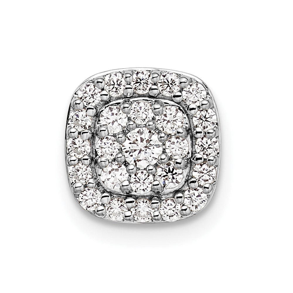 14K White Gold Lab Grown Diamond VS/SI FGH Squared Halo Chain Slide