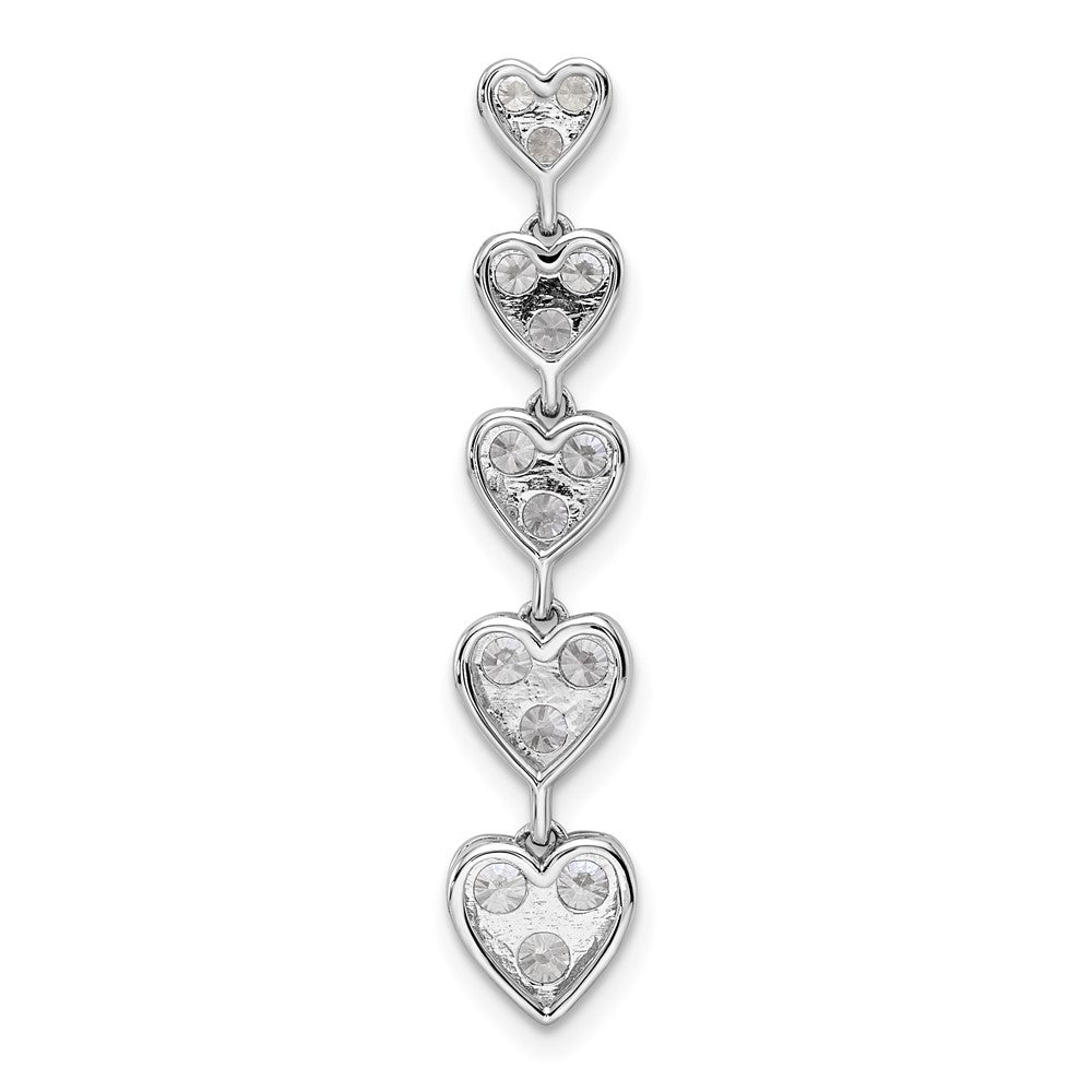 14K White Gold Lab Grown Dia VS/SI FGH 5 Heart Chain Slide Pendant
