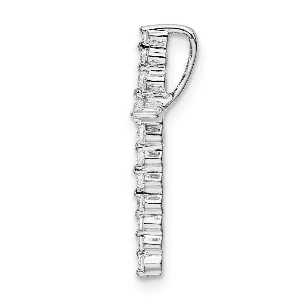 14K White Gold Lab Grown Diamond VS/SI FGH Cross Chain Slide Pendant
