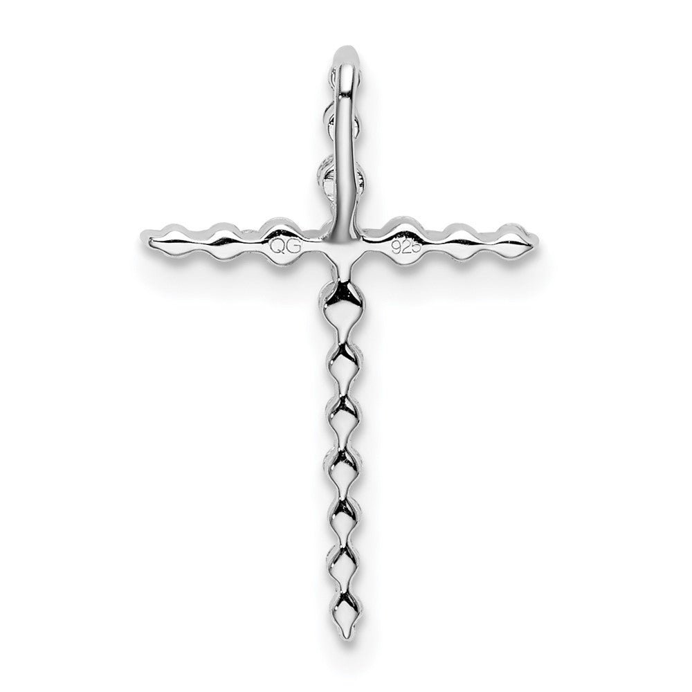 14K White Gold Lab Grown Diamond VS/SI FGH Cross Chain Slide Pendant