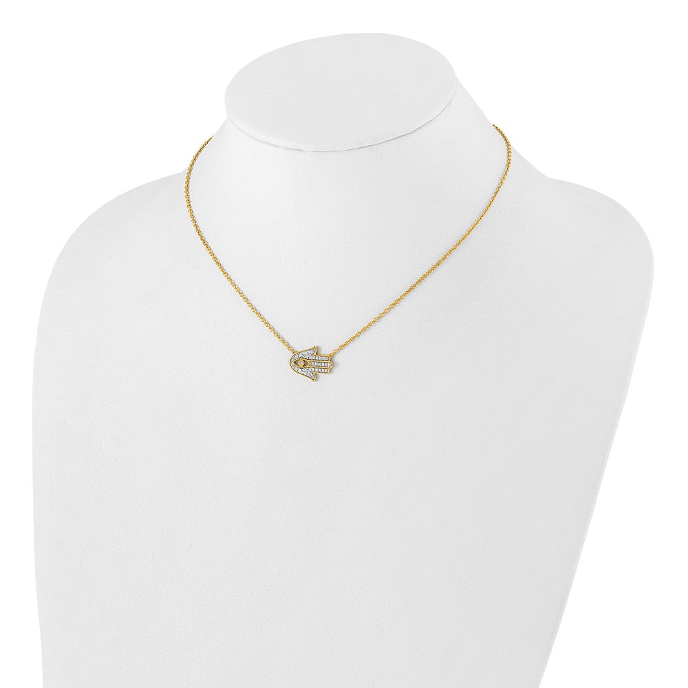 14K Lab Grown Diamond Vs/Si Fgh Hamsa Necklace