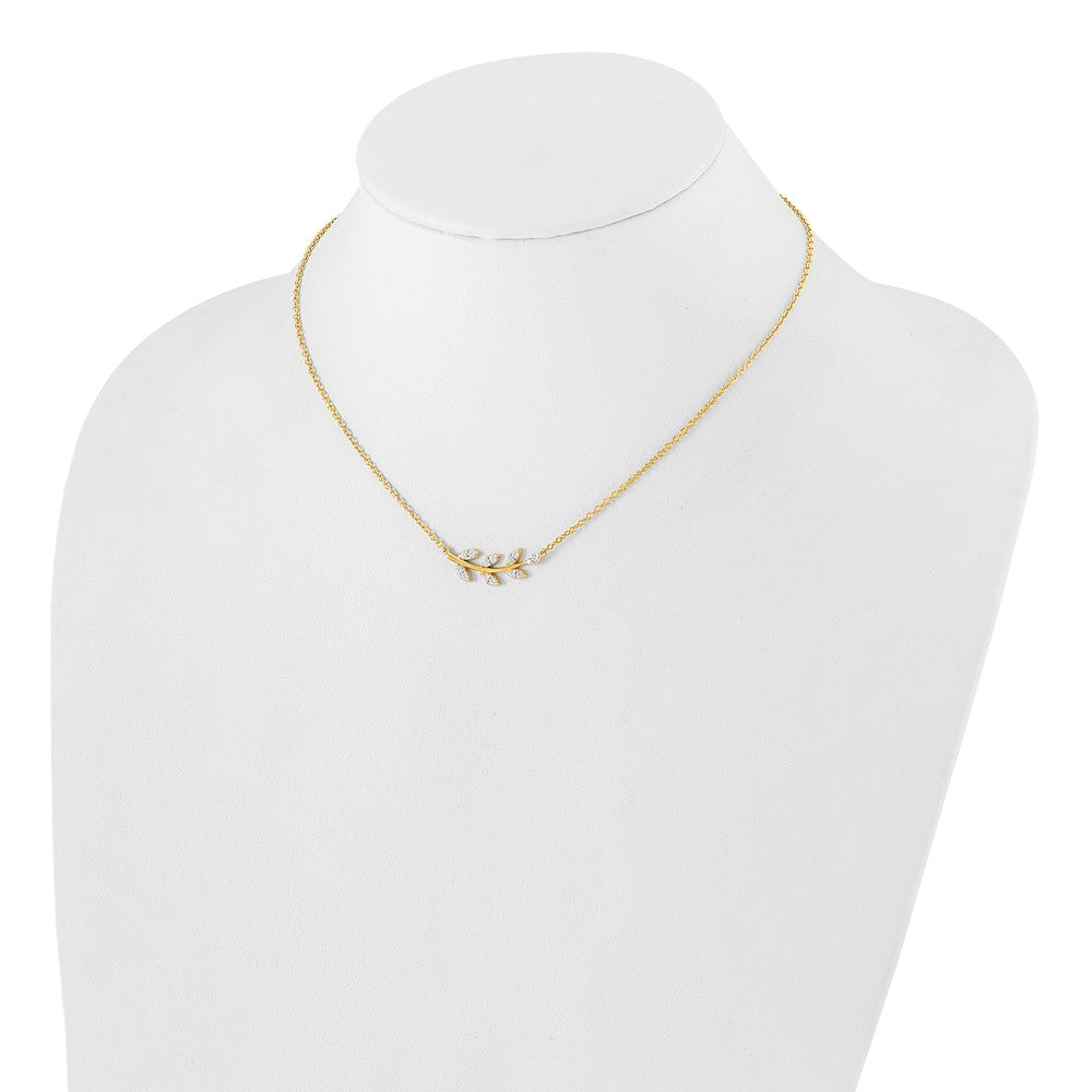 14K Lab Grown Diamond VS/SI FGH Branch with Leaves Necklace