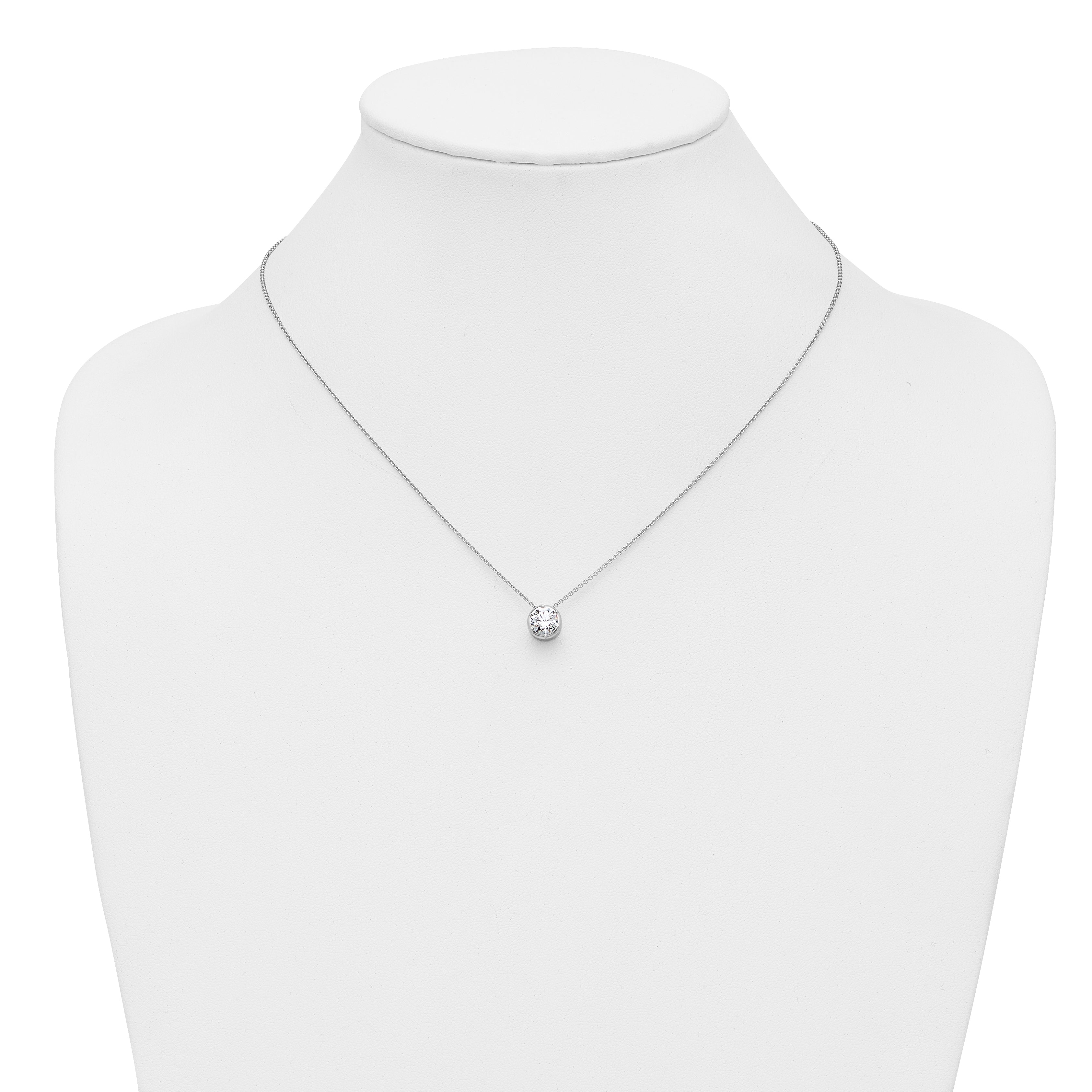 14k 1/2 carat Lab Grown Diamond VS/SI+ G+ Round Complete 18 inch Solitaire Slide Necklace