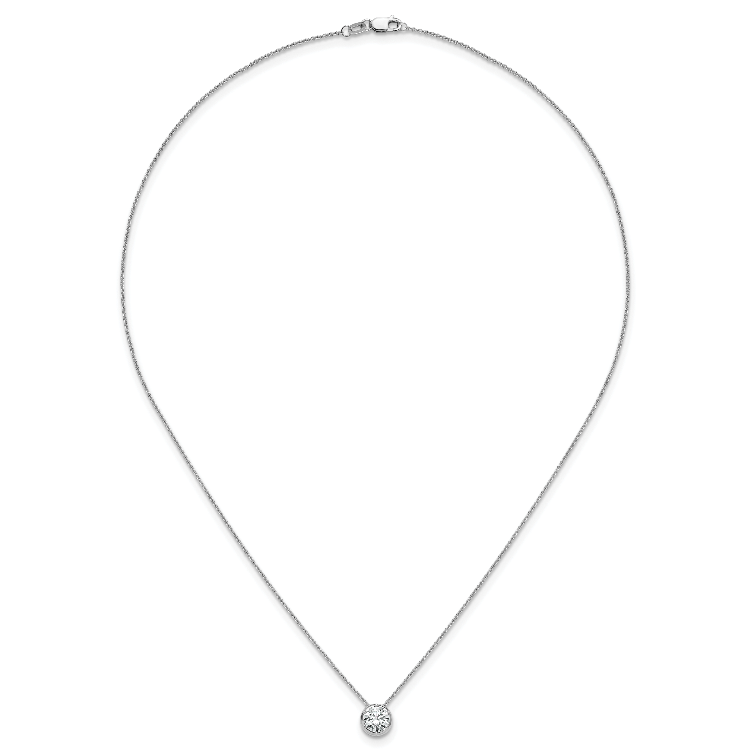 14k 1/2 carat Lab Grown Diamond VS/SI+ G+ Round Complete 18 inch Solitaire Slide Necklace