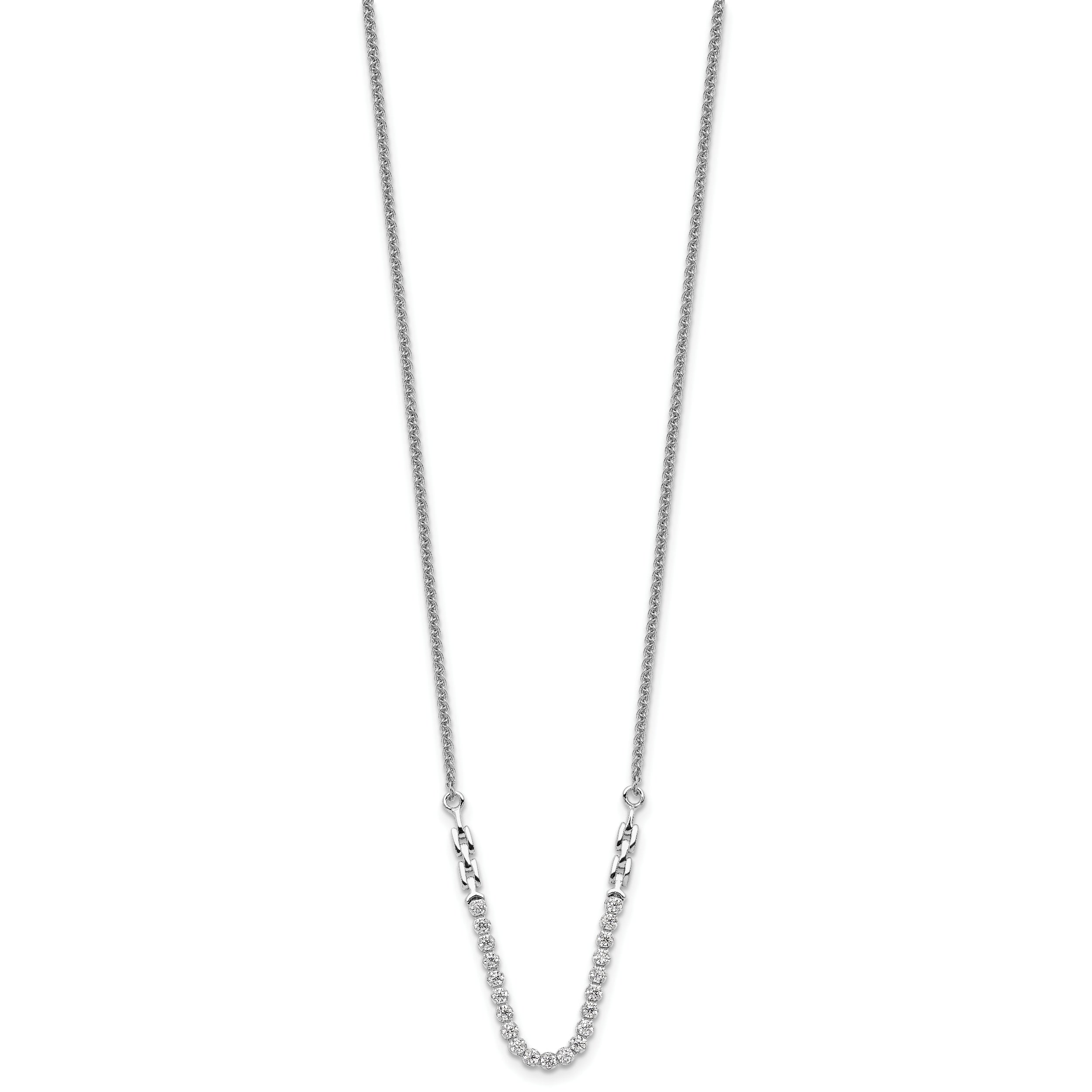 14k White Gold 1/2 carat Lab Grown Diamond VS/SI+ G+ Adjustable up to 24 inch Tennis Style Bolo Necklace