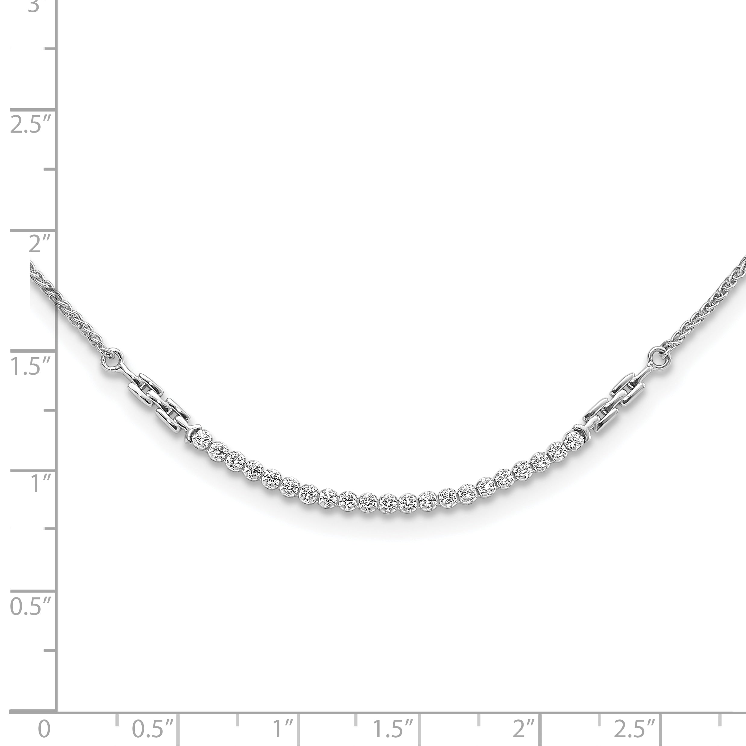 14k White Gold 1/2 carat Lab Grown Diamond VS/SI+ G+ Adjustable up to 24 inch Tennis Style Bolo Necklace