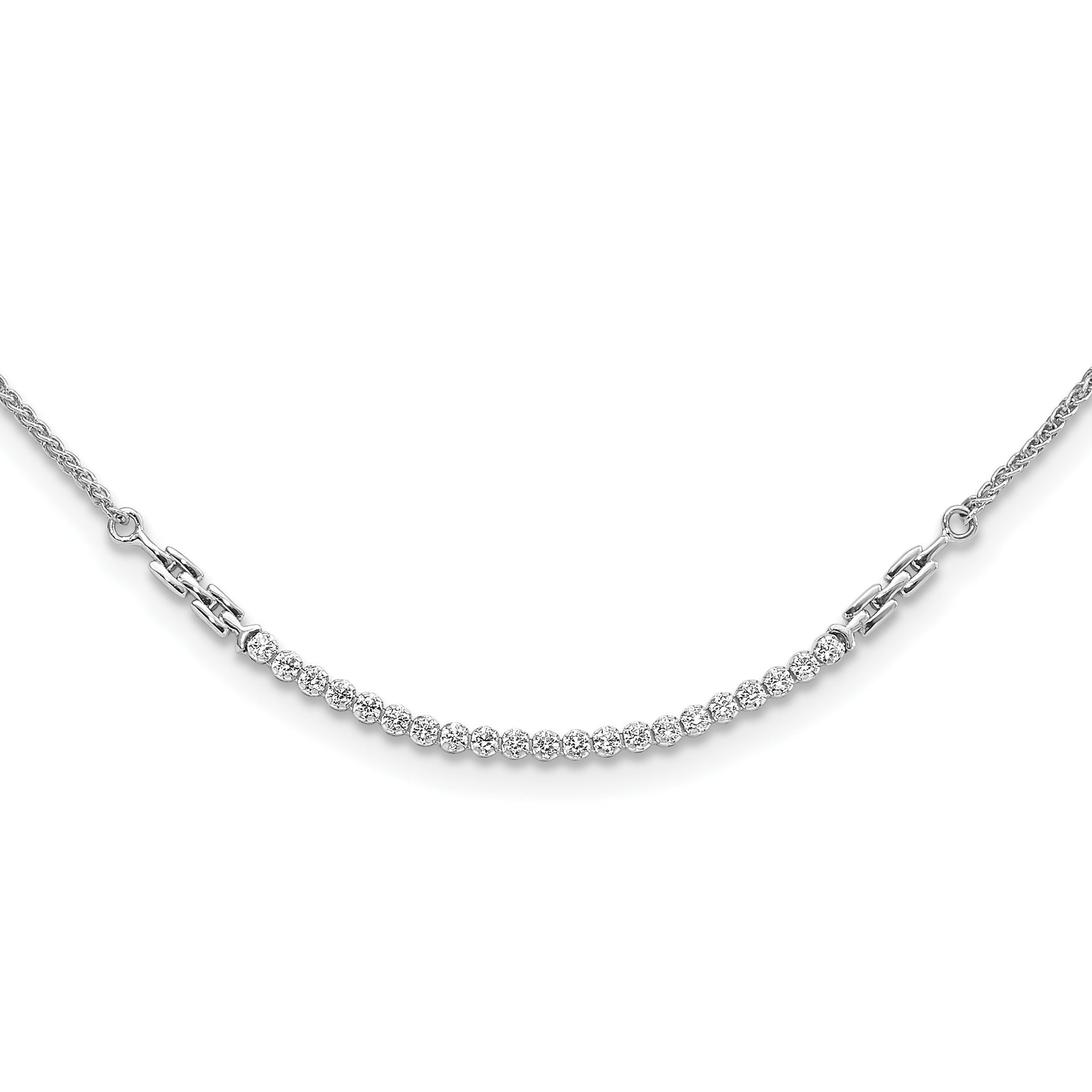 14k White Gold 1/2 carat Lab Grown Diamond VS/SI+ G+ Adjustable up to 24 inch Tennis Style Bolo Necklace
