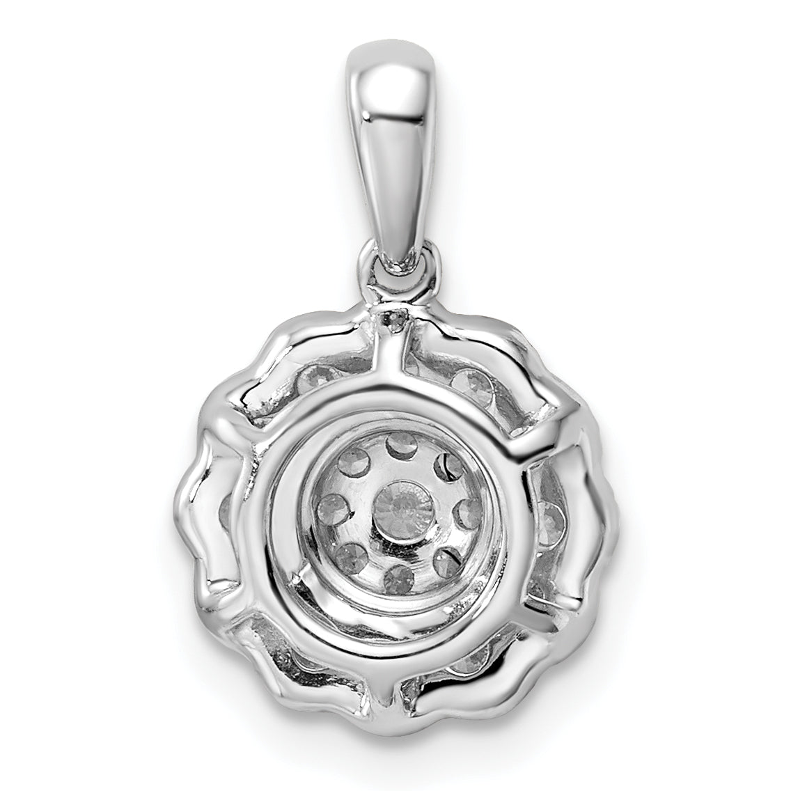 14k White Gold 1/2 carat Lab Grown Diamond VS/SI+ G+ Square Halo Pendant