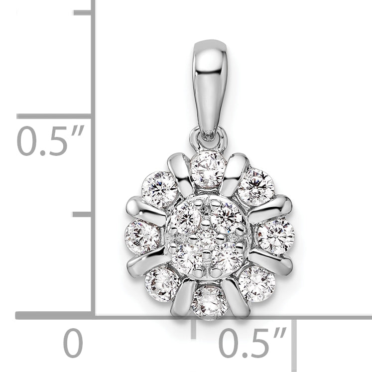 14k White Gold 1/2 carat Lab Grown Diamond VS/SI+ G+ Complete Halo Pendant