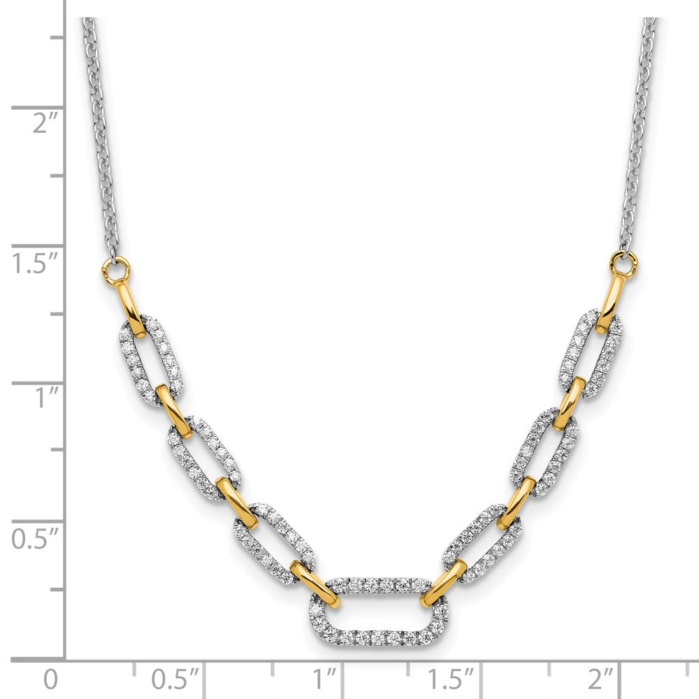 14K Two-Tone Lab Grown Vs/Si Fgh Dia Fancy Link Necklace