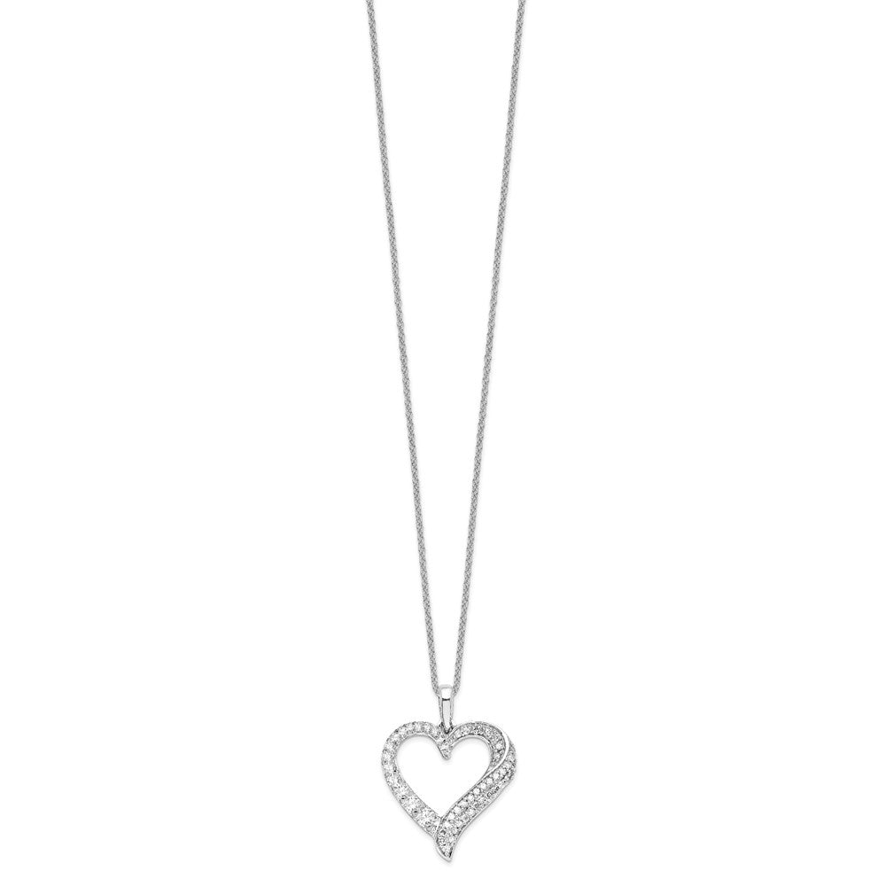 14K White Lab Grown Vs/Si Fgh Dia Heart Pendant Necklace