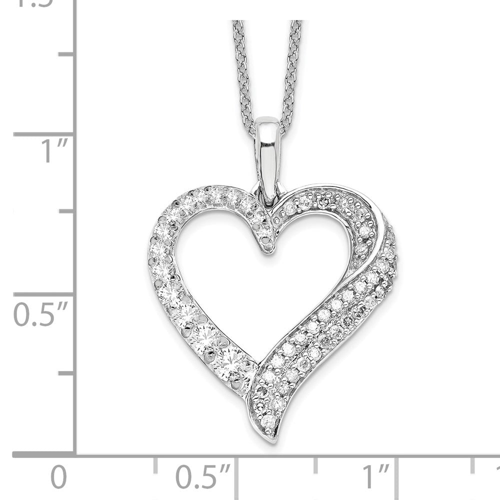 14K White Lab Grown Vs/Si Fgh Dia Heart Pendant Necklace
