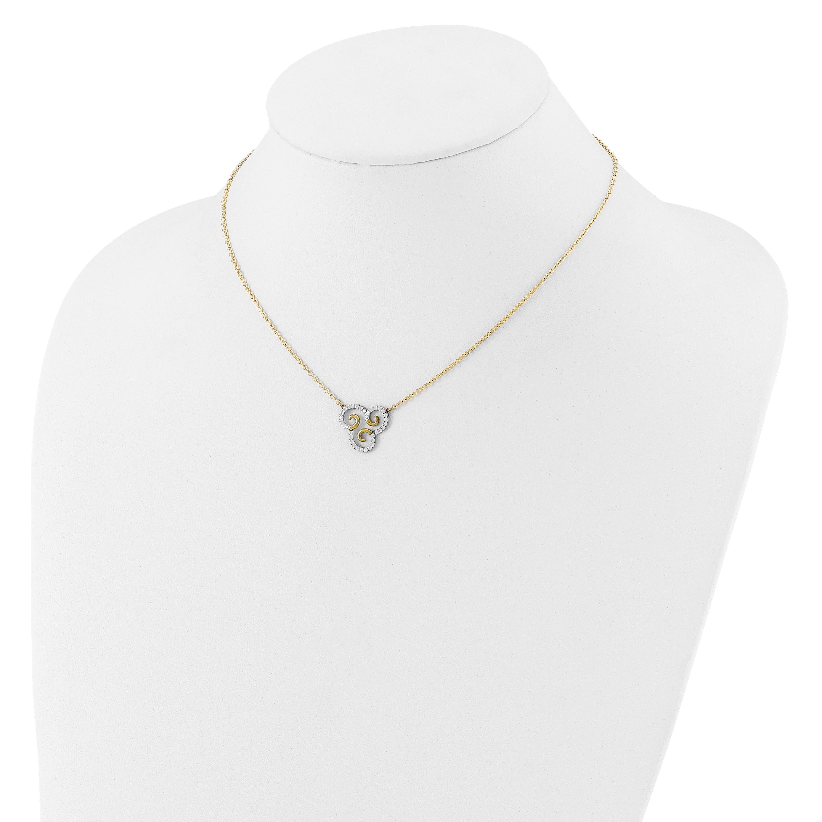 14k 1/4 carat Lab Grown Diamond VS/SI+ G+ Complete Swirls 18 inch Necklace