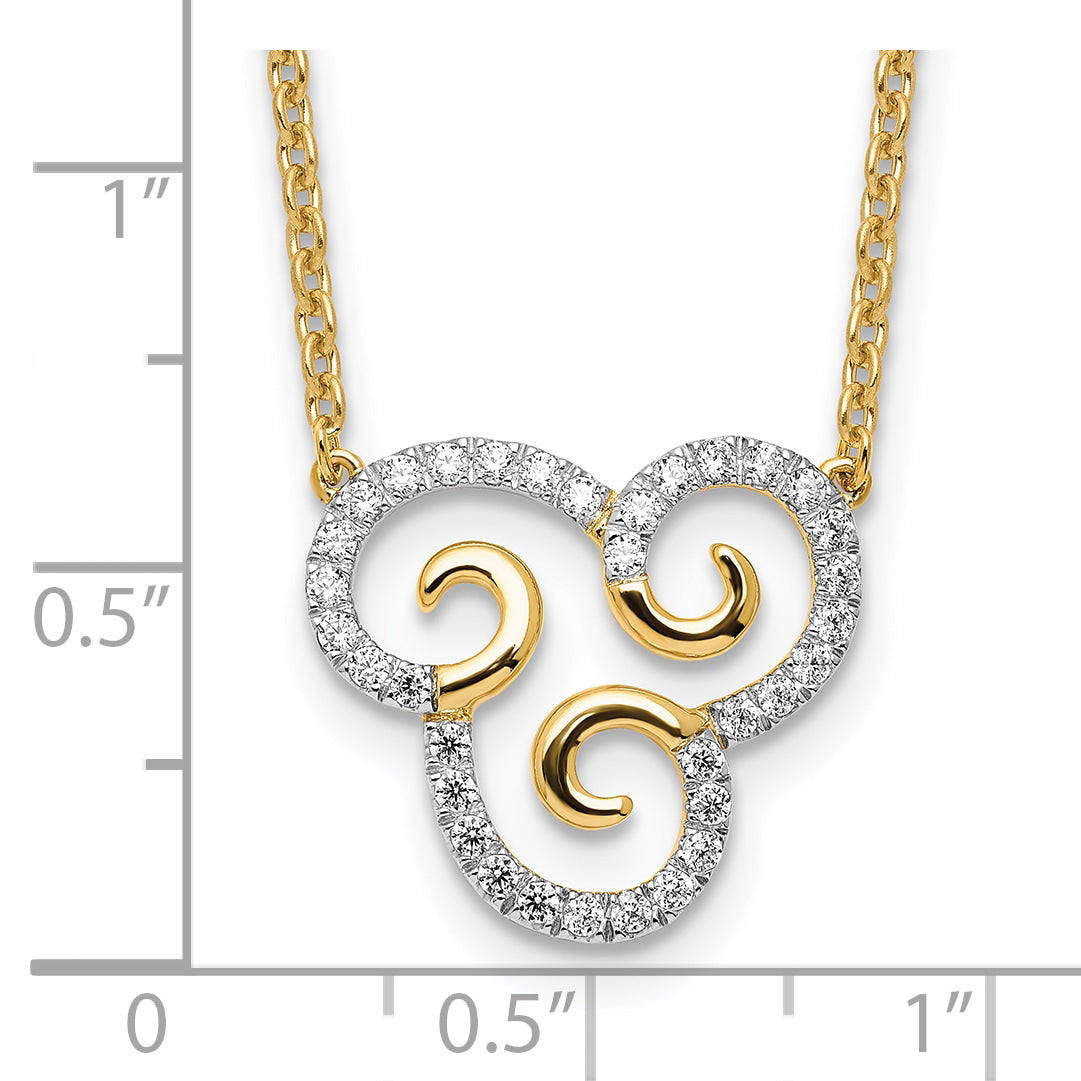 14k 1/4 carat Lab Grown Diamond VS/SI+ G+ Complete Swirls 18 inch Necklace