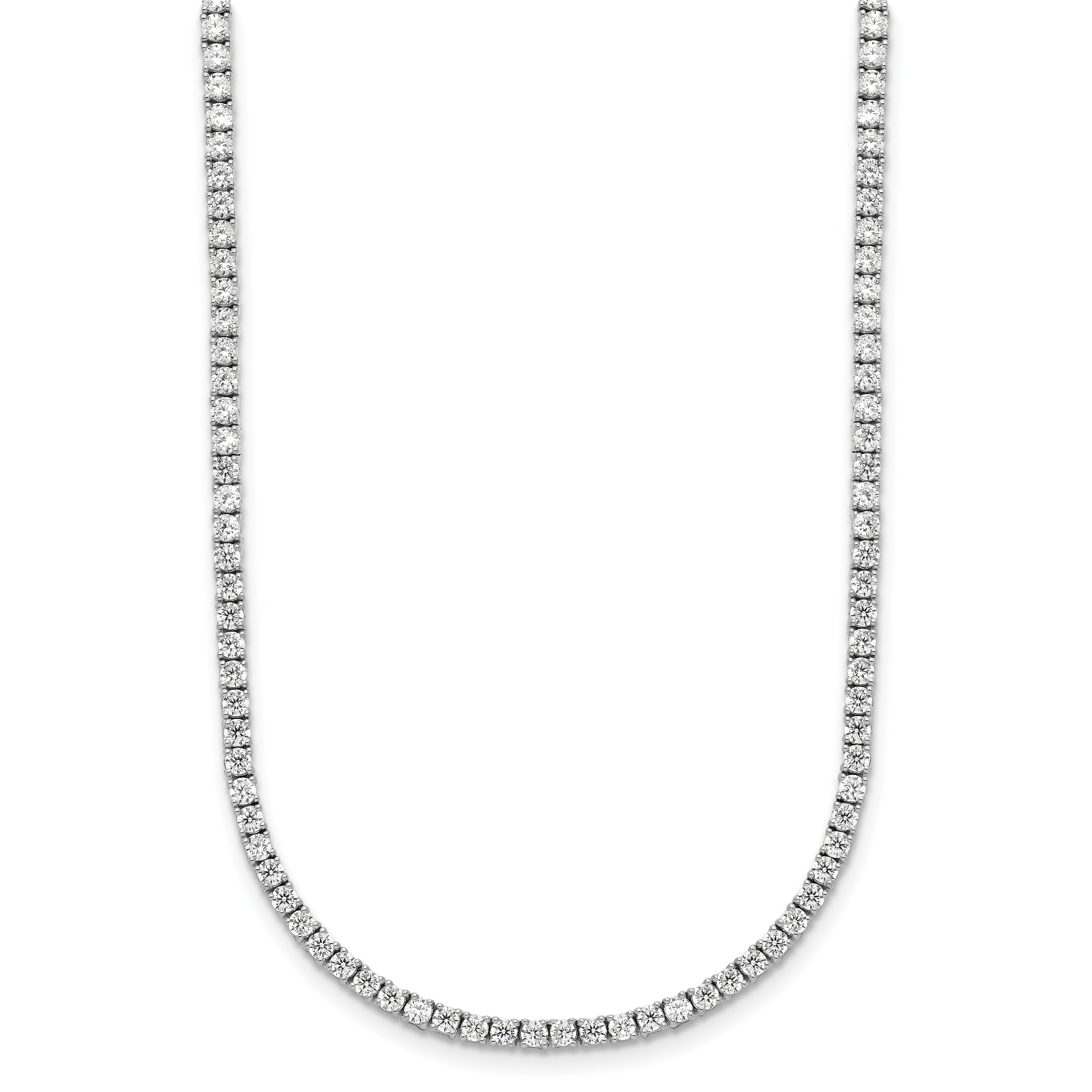 14k White Gold 5 carat Lab Grown Diamond VS/SI+ G+ Adjustable to 26 inch Tennis Bolo Necklace