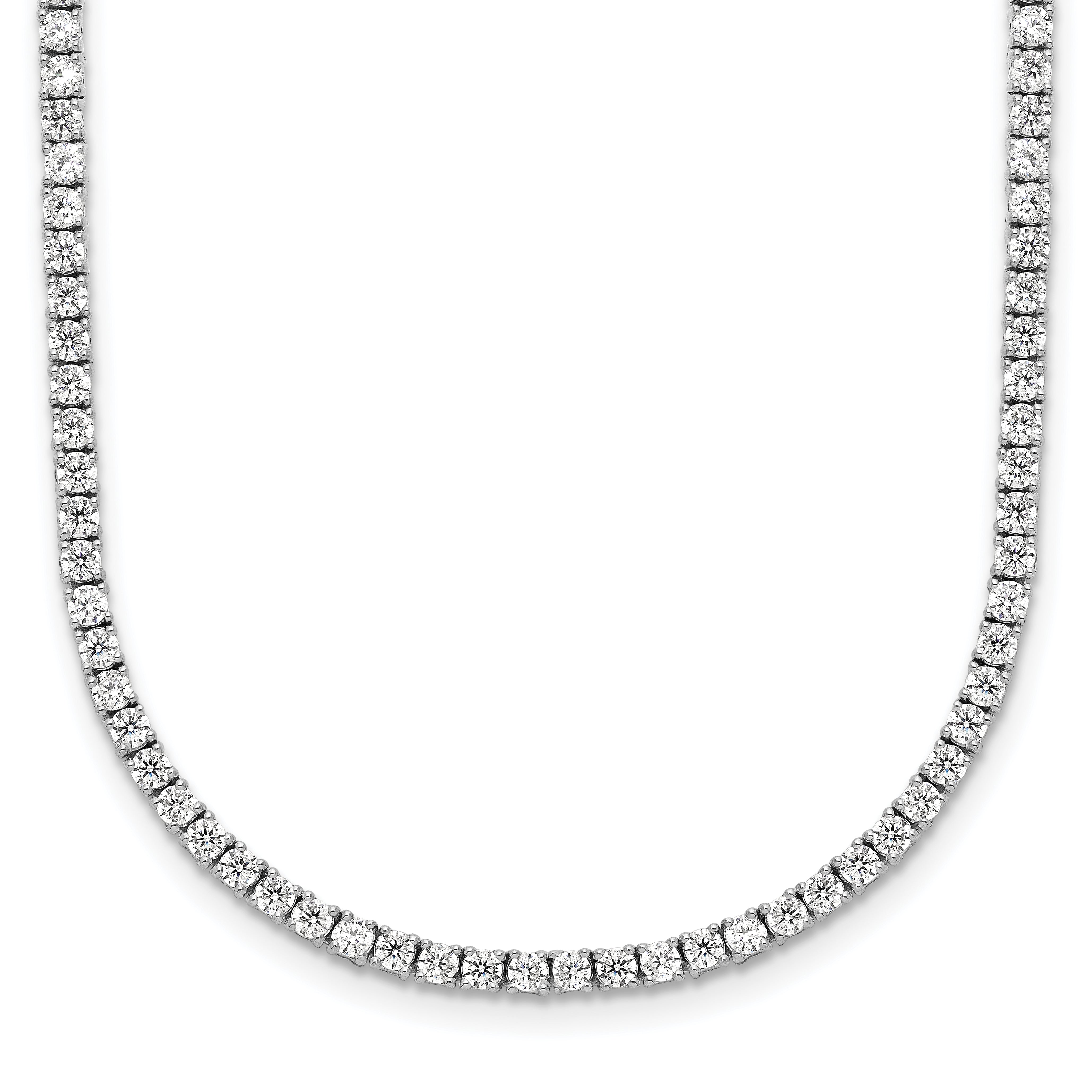 14k White Gold 5 carat Lab Grown Diamond VS/SI+ G+ Adjustable to 26 inch Tennis Bolo Necklace