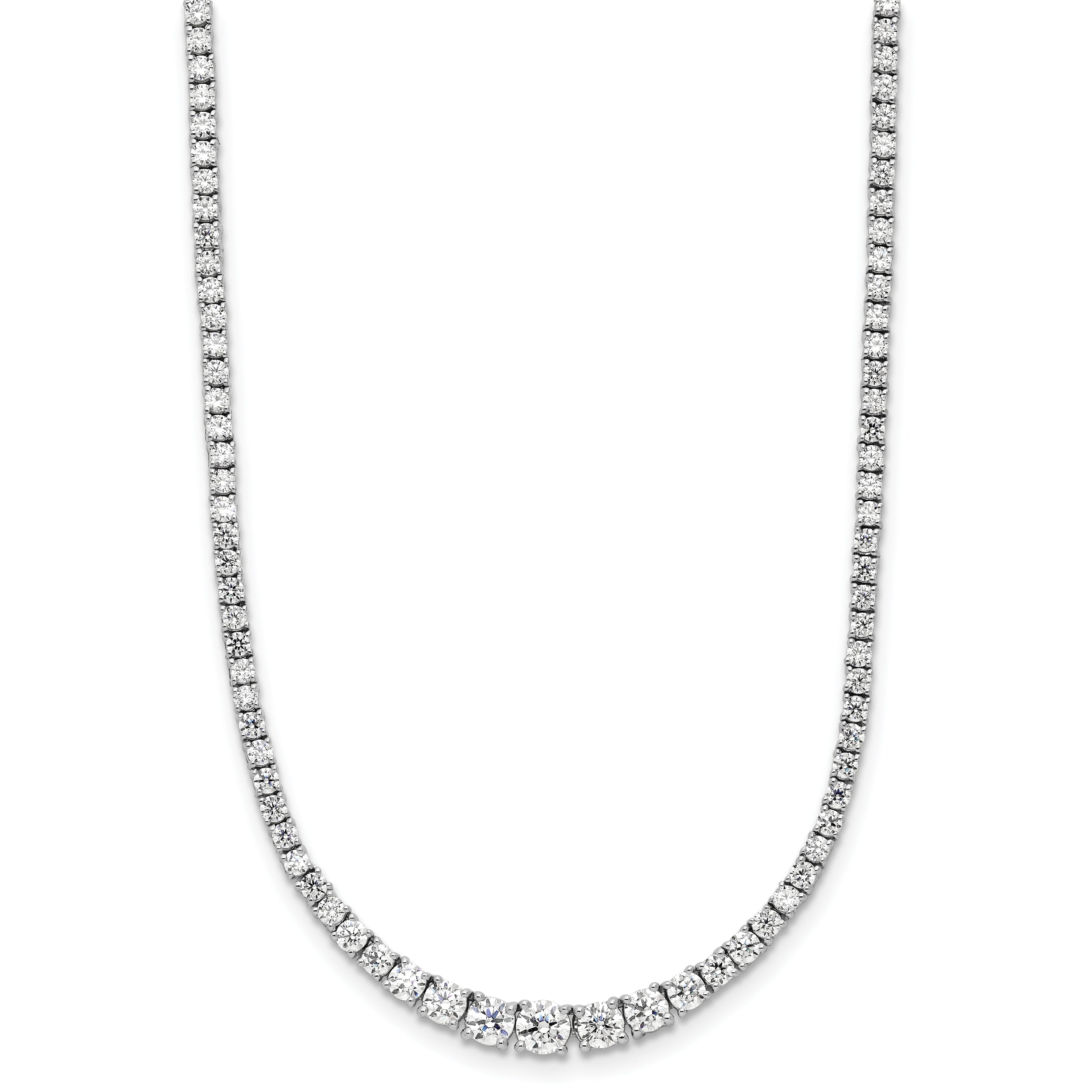 14k White Gold 5 carat Lab Grown Diamond VS/SI+ G+ Adjustable to 24 inch Tennis Bolo Necklace