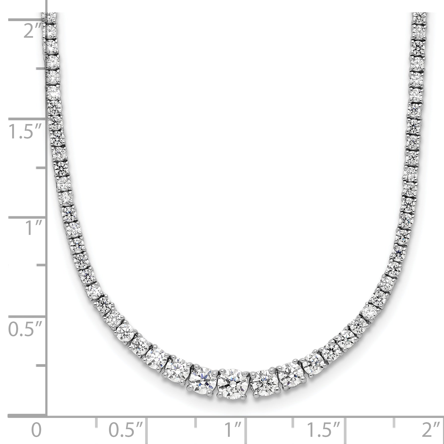 14k White Gold 5 carat Lab Grown Diamond VS/SI+ G+ Adjustable to 24 inch Tennis Bolo Necklace
