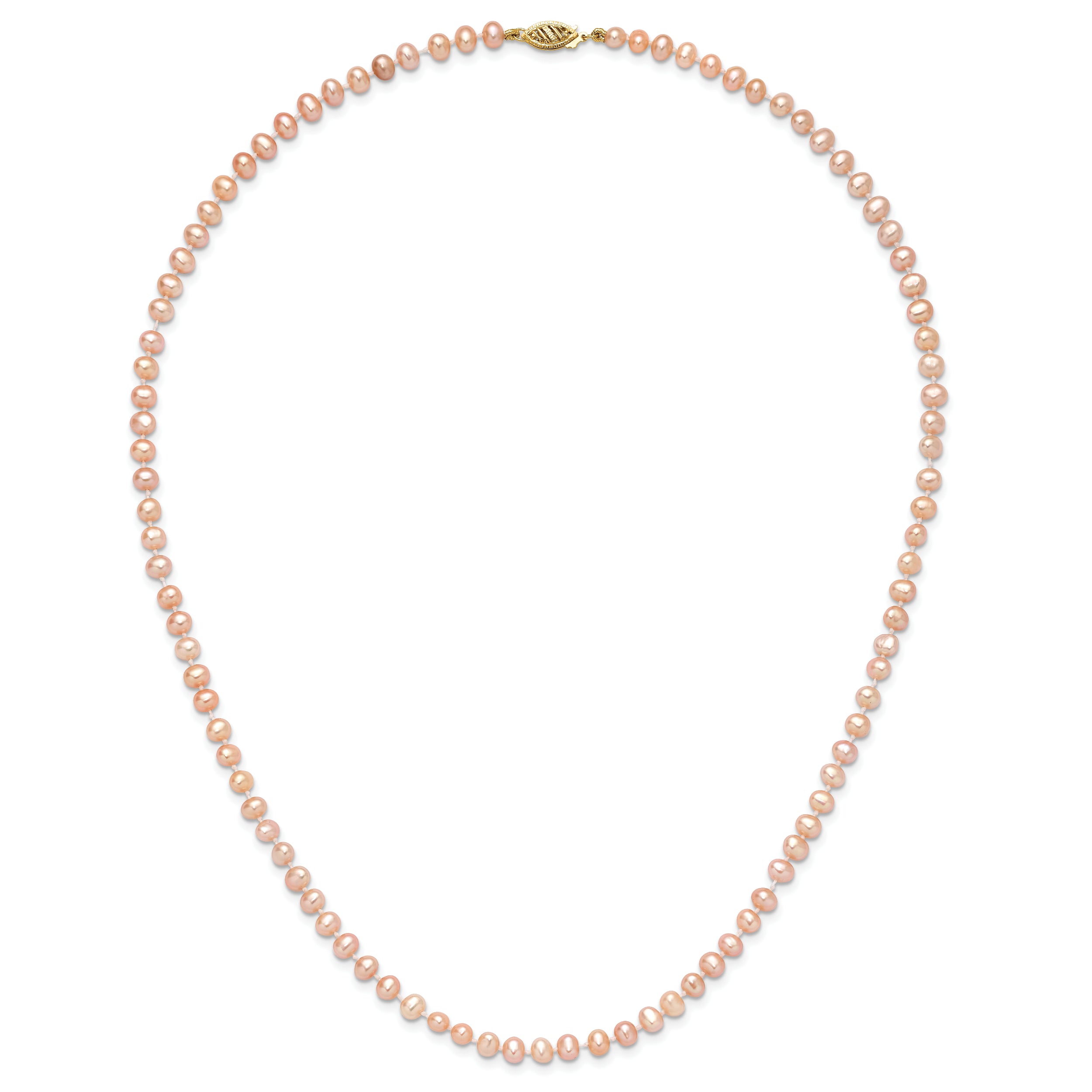 14k 4-5mm Pink Near-Round Freshwater Cultured Pearl 7.5 inch Bracelet