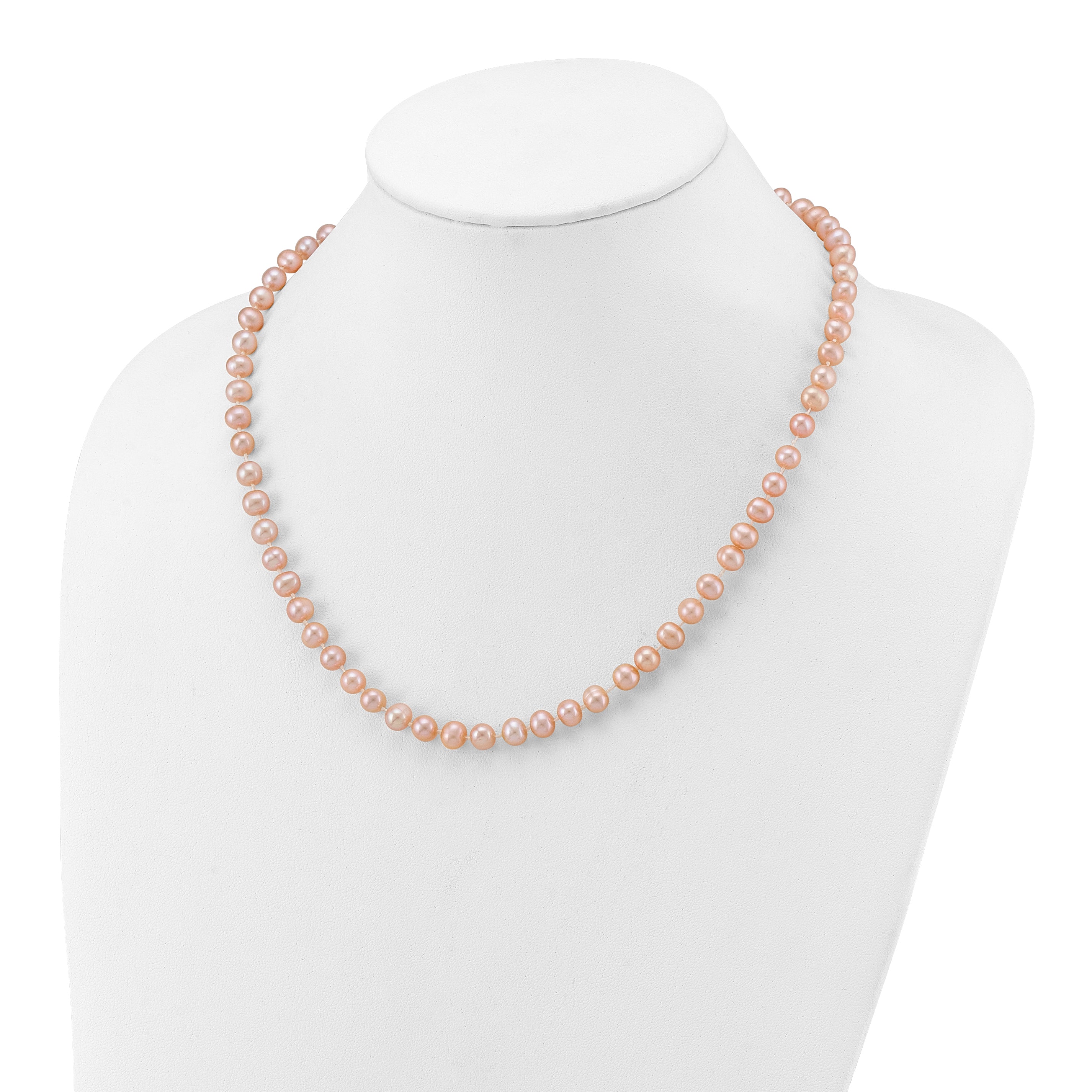 14k 6-7mm Pink Near-Round Freshwater Cultured Pearl 7.5 inch Bracelet