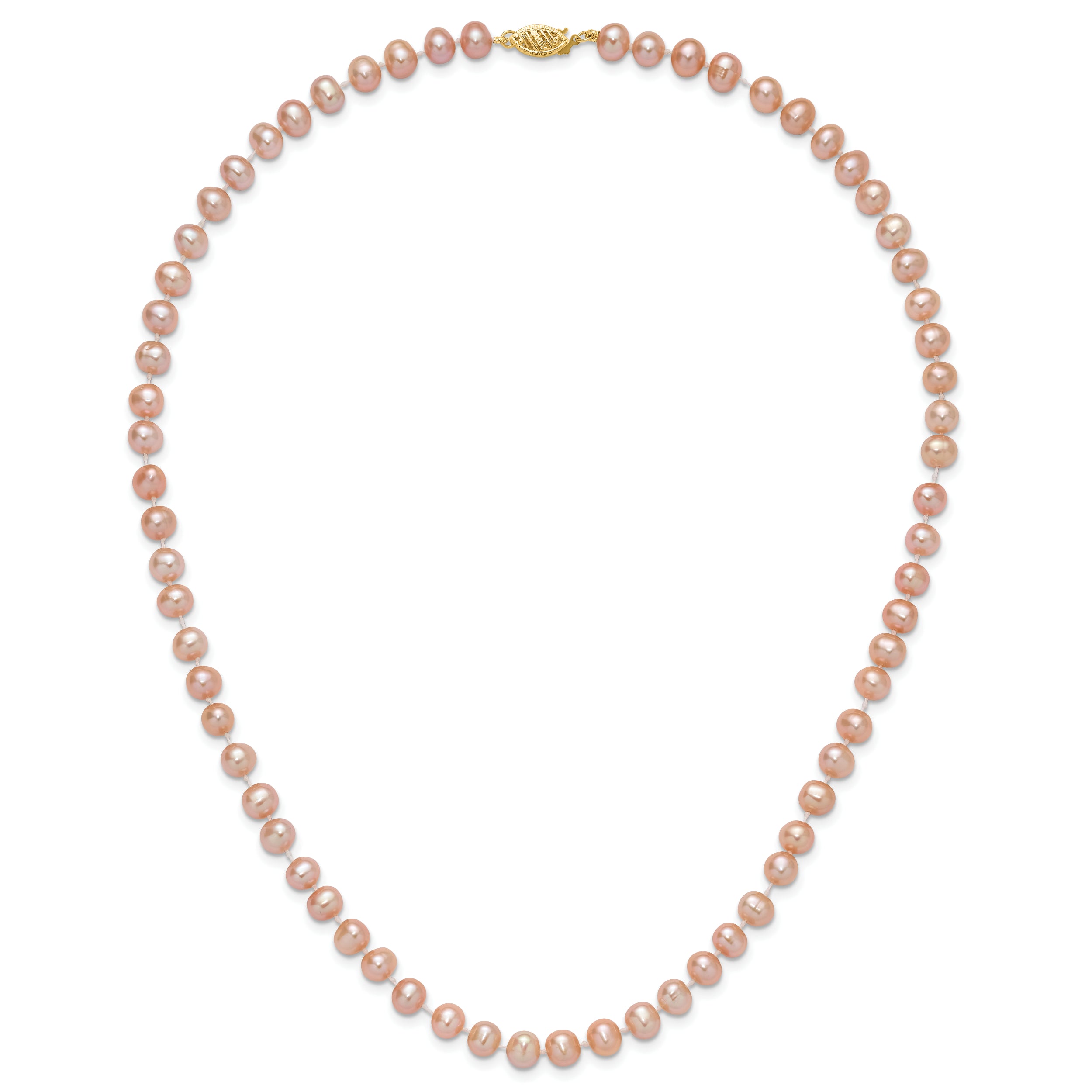 14k 6-7mm Pink Near-Round Freshwater Cultured Pearl 7.5 inch Bracelet