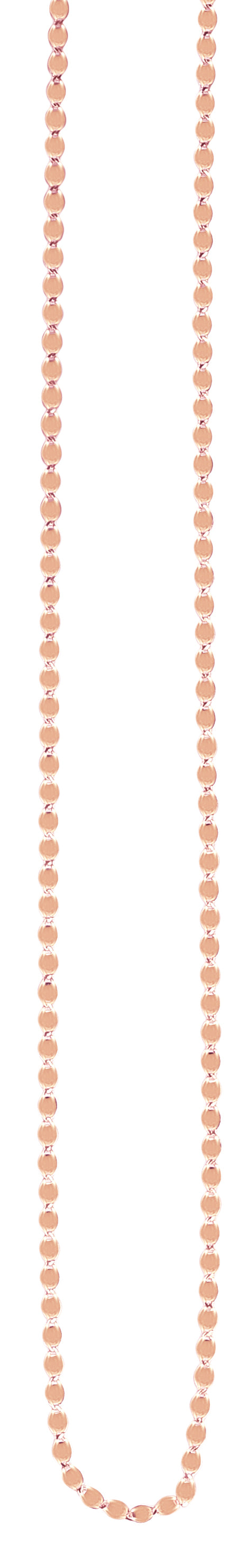 14K Rose Gold 2.2mm Oval Mirror Link 24" Chain with Lobster Lock